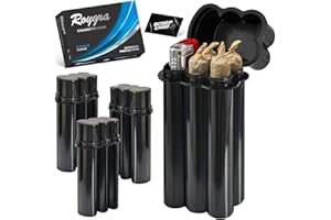 ROYGRA (4 Pack) King Size Pre-roll Cone Holder Case, 4-Hole Cigarette Case for Regular Size with Lighter Holder, 4 or 6 Capacity Container Storage Box, Small Smoking Accessories for Pre Rolled Rolling Paper