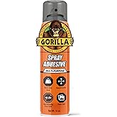 Gorilla Spray Adhesive, Heavy Duty, Multi-Purpose, Dries Permanent, Indoor & Outdoor, Wide Pad Nozzle, Controlled Spray, Clea