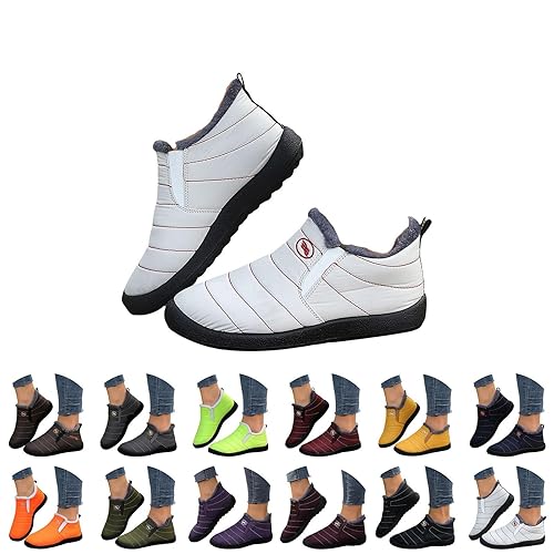 winter boots womens Snow Boots Womens Waterproof Wide Fit Thermal Fluffy Snug Faux Fur Lined Winter Ankle Booties Pull On Boot Outdoor Anti-Slip Short Booties Arch Support Shoes women Shoes