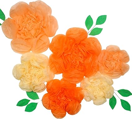 Amazon ペーパーフラワーウェディングbackdrop ベビーシャワー 保育園壁デコレーション装飾 手作りの花 クレープ紙花ブラック ゴールドセット8を ガーデンパーティー写真ブースバレンタインの日 Memory Journey 造花 通販