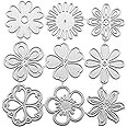 CHENJIN 1 Set of Flower Cutting Die Template Nine Piece Set Carbon Steel Die Cuts for Card Making Symmetry Floral Pattern Snowflake Dies Stencil for Crafting Scrapbooking DIY Photo Album