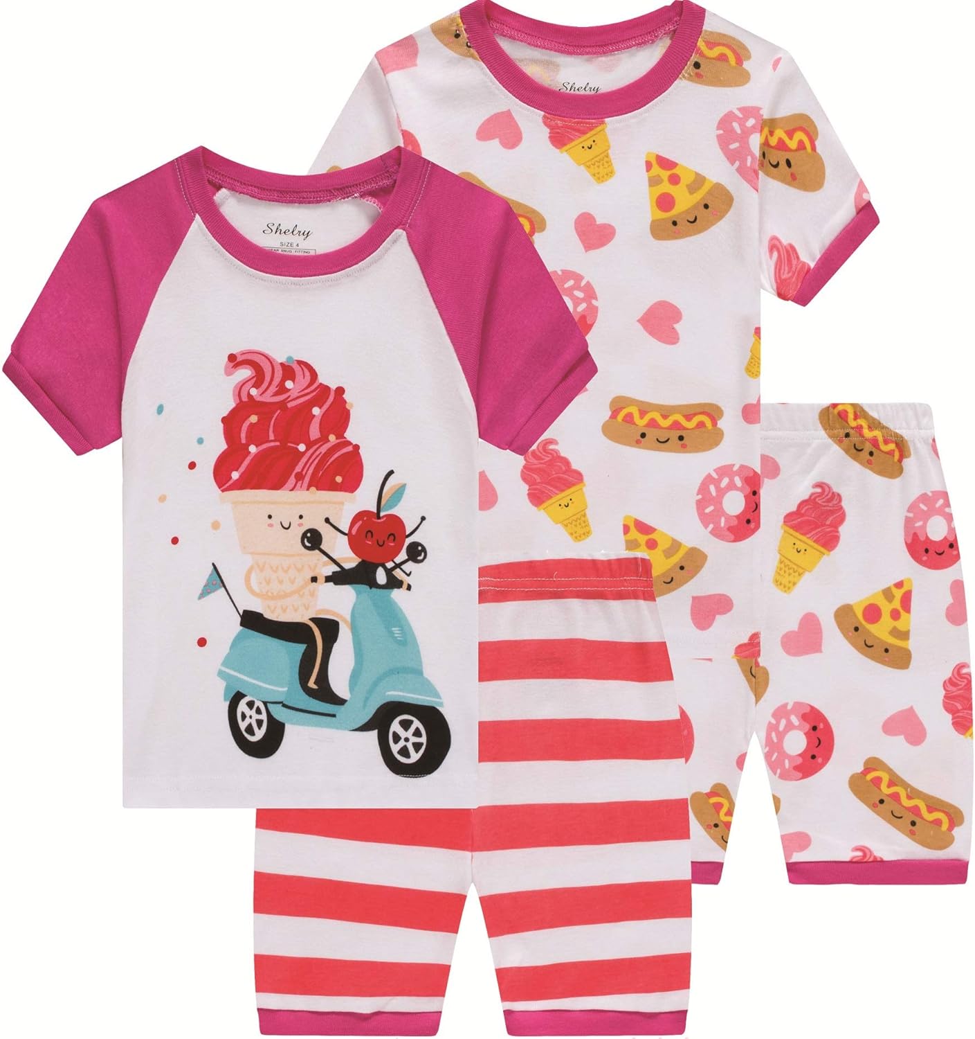Pajamas for Girls Summer Baby Ice Cream Clothes Toddler