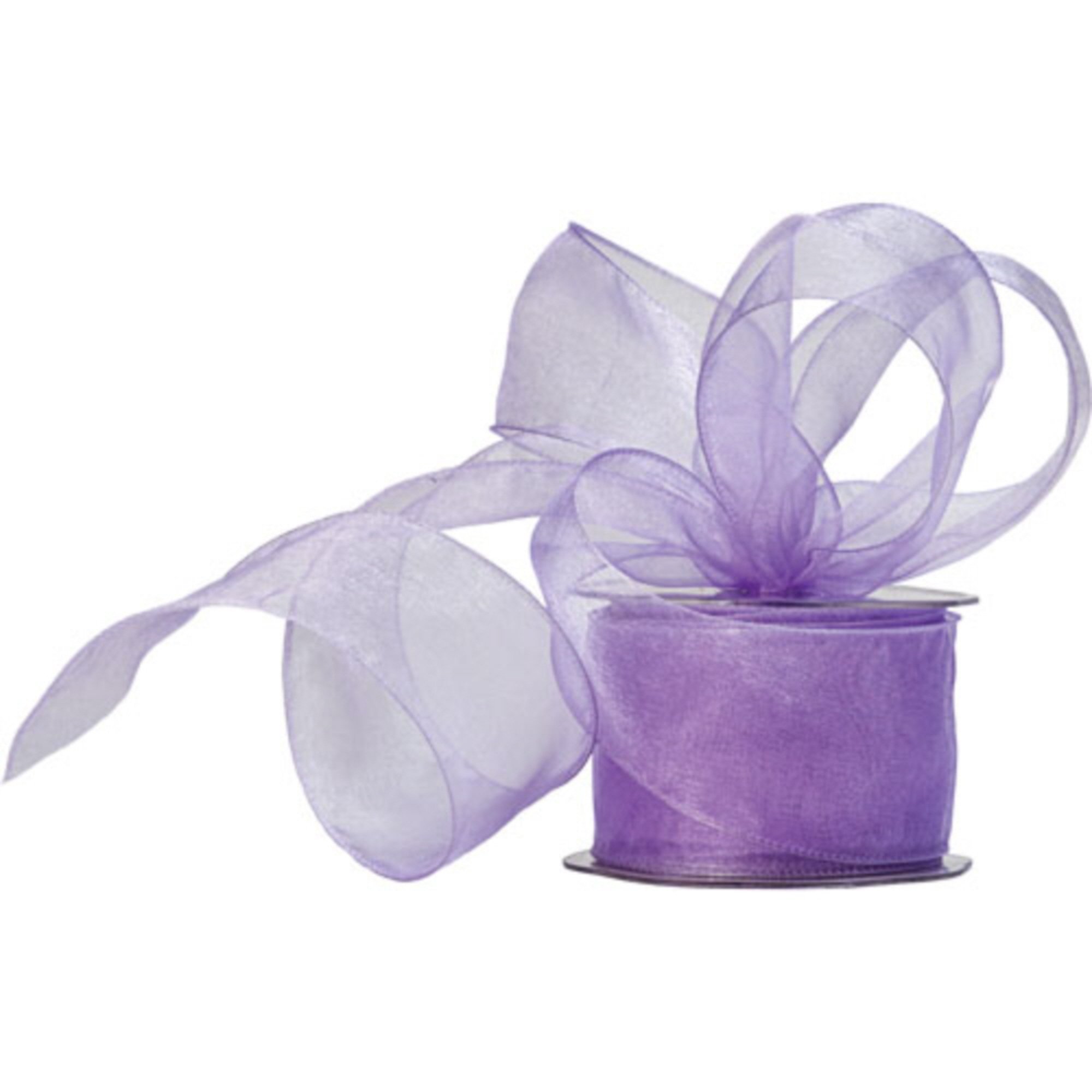 Truly Madly Deeply Lilac 60mm Wide x 20 Metre Long Reel of Wired Organza Ribbon. Great for Birthday Decoration, Gift wrap, Christmas Ribbon, Wreath Making Supplies, DIY Crafting