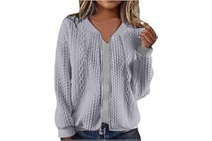 LEHOZIHEQ Women's Oversized Zip Up Hoodies Sweatshirts Cable Knit Sweater Fall Outfits Casual Drawstring Jackets with Pockets