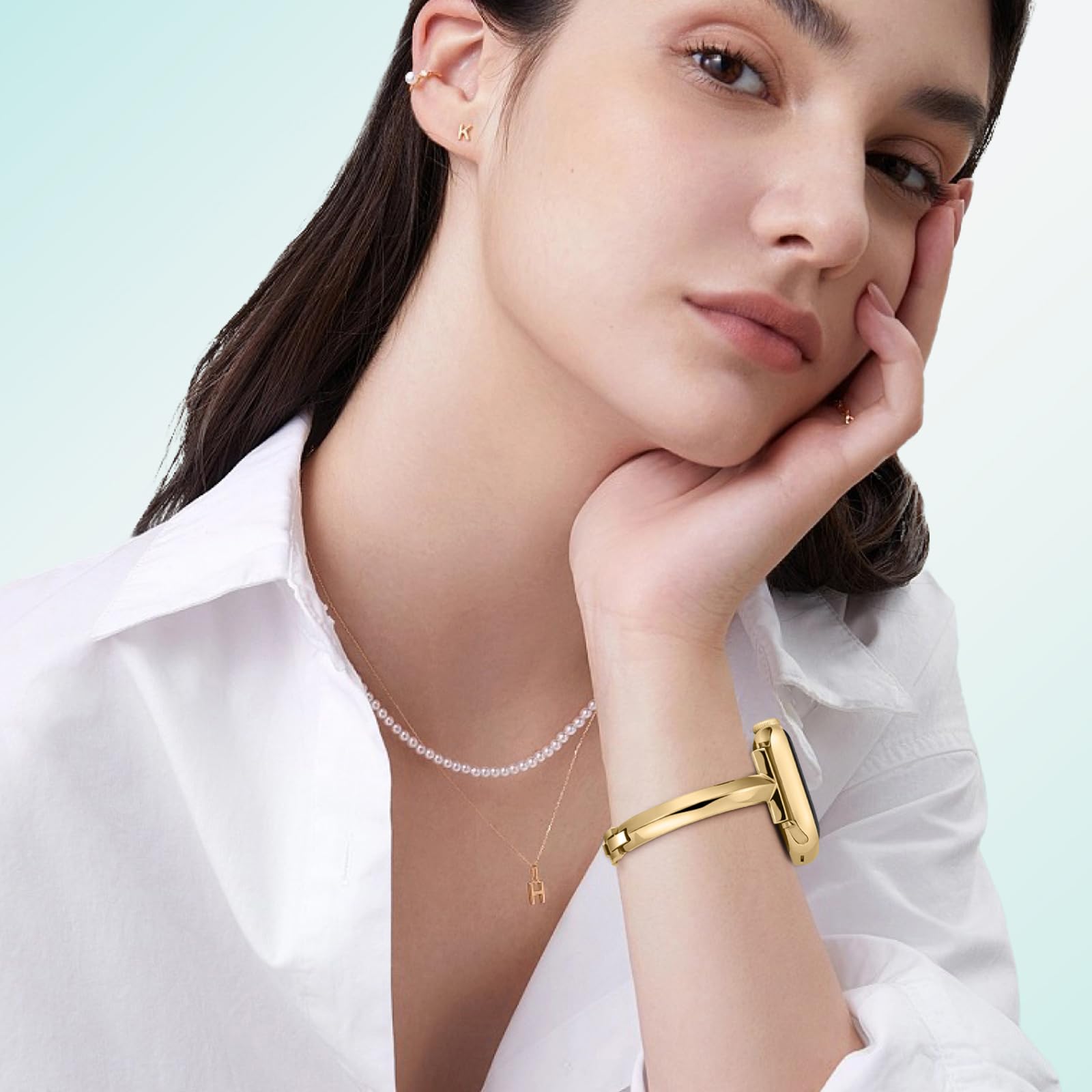 Missair Thin Band Compatible with Apple Watch 38mm 40mm 41mm 42mm 44mm 45mm 46mm 49mm for Women, Slim Bracelet Designer Dressy Stainless Steel Metal Strap for iWatch Series 11 10 9 8 7 6 5 4 SE Ultra
