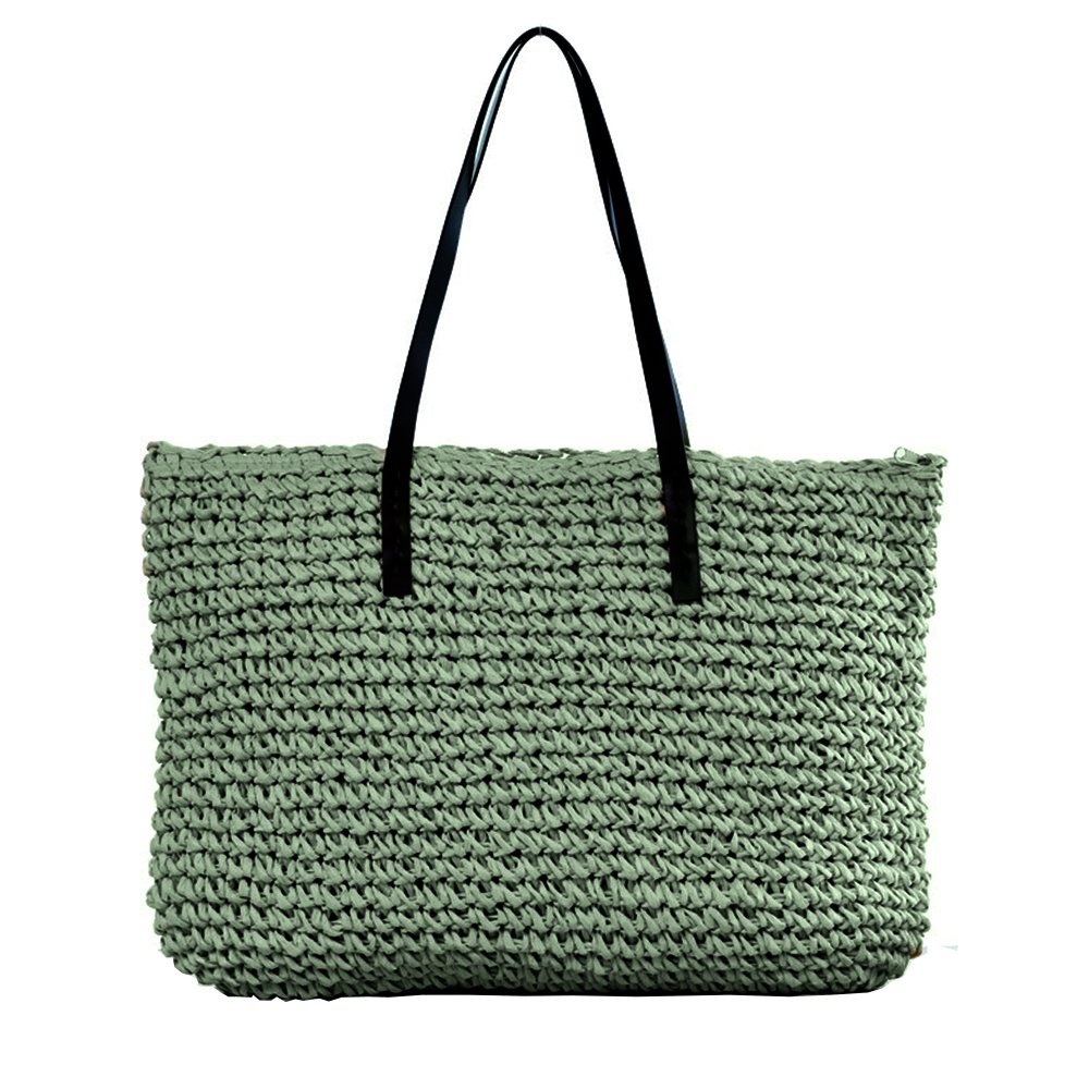 Chikencall Women's Straw Tote Bag Beach Bag Summer Beach Crochet Shoulder Bags Handbag