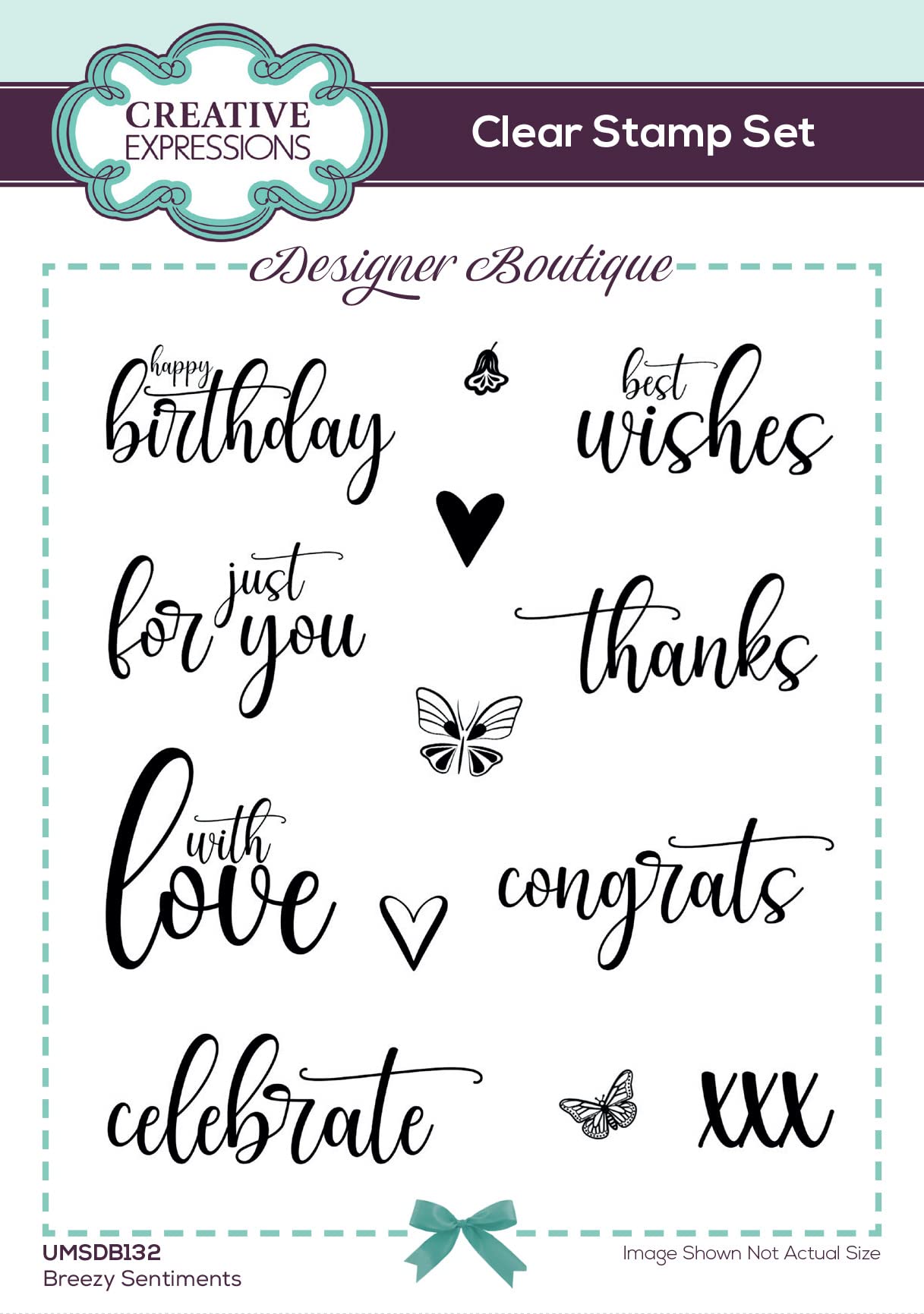 Creative Expressions Designer Boutique-Breezy Sentiments-Clear Stamp Set, 6 x 4 inches