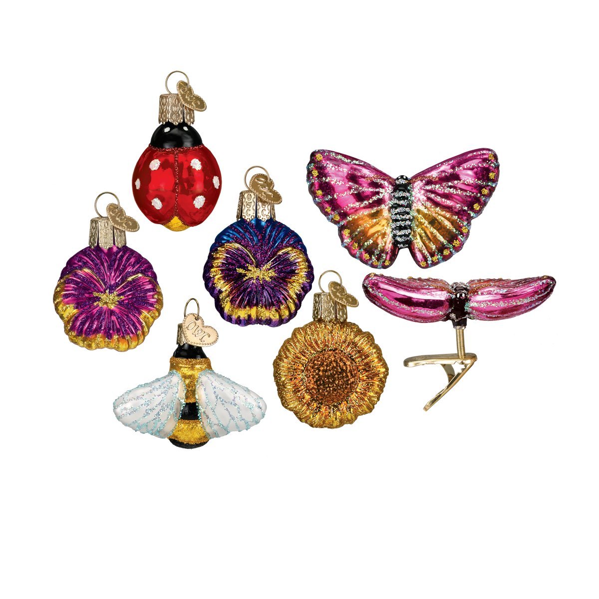 Old World Christmas Ornaments Mini Garden Set Glass Blown Ornaments