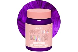 Lime Crime Unicorn Hair Dye Full Coverage, Genie (Deep Violet Purple) - Damage-Free Semi-Permanent Hair Color Conditions & Moisturizes - Temporary Hair Tint Kit Has A Sugary Citrus Vanilla Scent