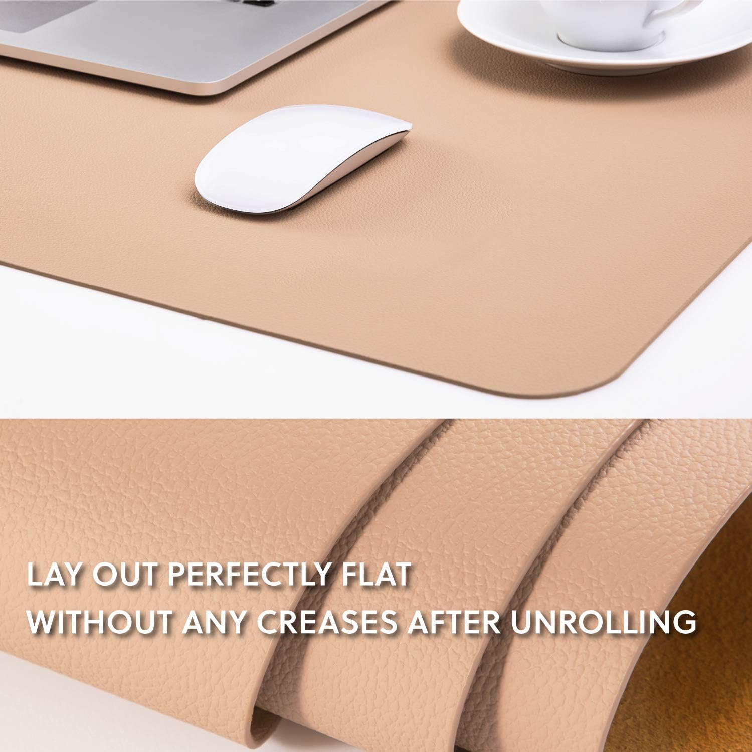 Bedsure Genuine Leather Desk Pad, Office Desk Mat Blotter on top of desks, Large Computer Desk Mat Mouse Pad Leather, Waterproof Non Slip Desk Pad Protector for Office and Home (Bronze, 17x35 inches) : Office Products