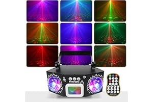 Dj Party Lights Disco Ball Lights, Laucnpty LED Stage Strobe Light That Sync with Music, for Christmas KTV Karaoke Dance Club
