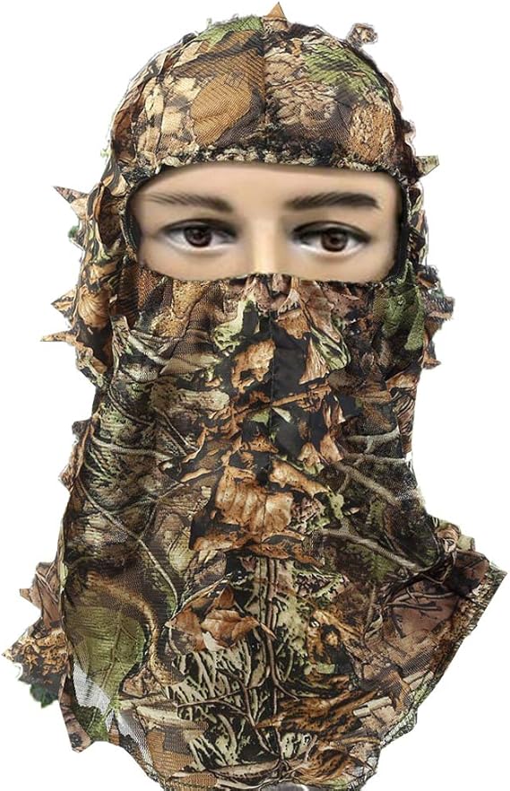 RUNPO Hunting Mask Camouflage 3D Leaf Ghillie Camo Face