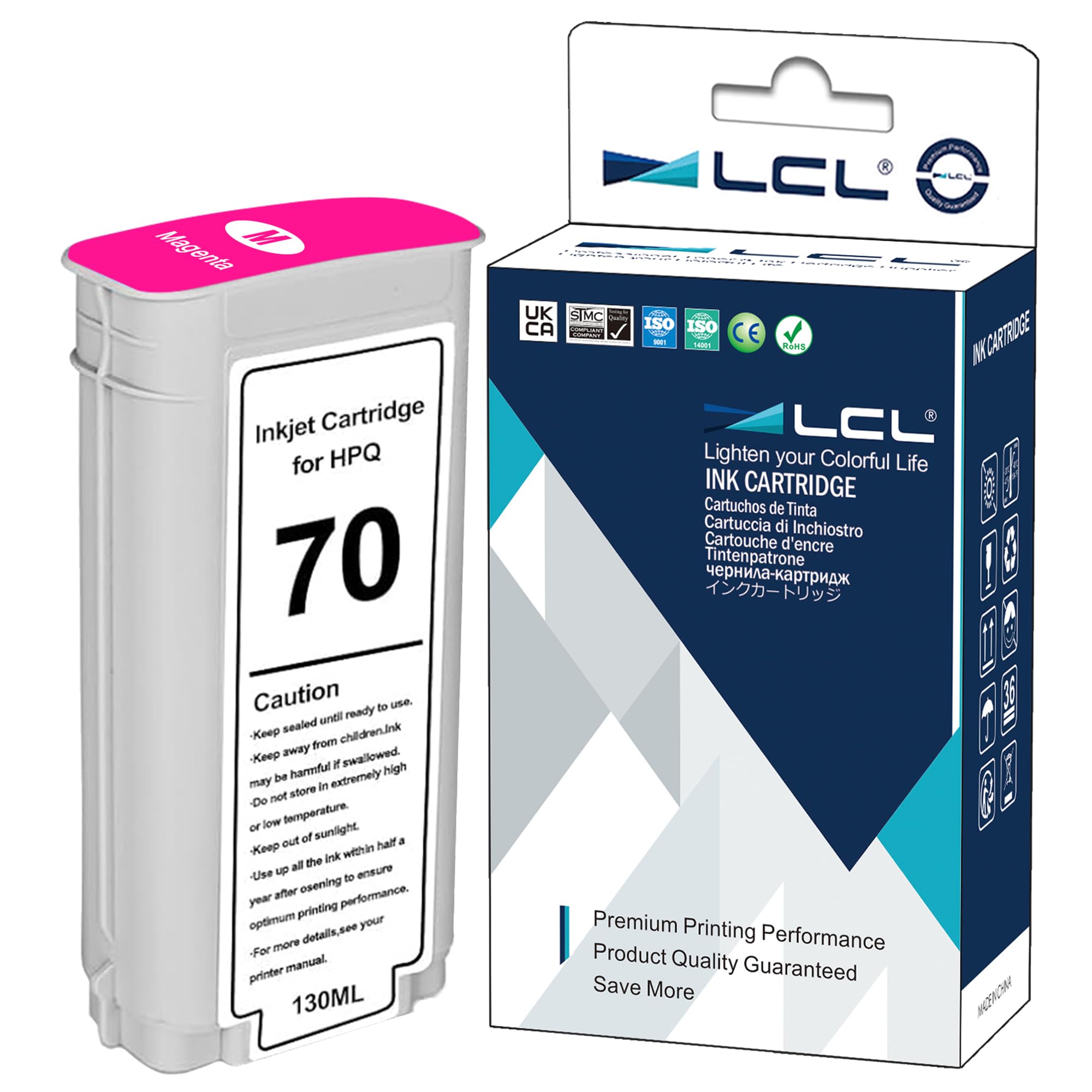 LCL Compatible Ink Cartridge 70 C9453A 135ML High Yield (1Pack Magenta) Replacement for HP Designjet Z2100 Z3100 Z3100PS Z3200 Z3200PS Z5200 Z5400