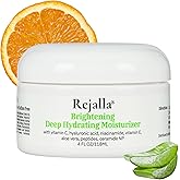 Rejalla - Face Moisturizer for Women - Vitamin C Hyaluronic Acid Anti Aging Face Cream with Niacinamide Peptides Ceramides Collagen - Luminous Hydrating Facial Cream for Dry Mature Aging Skin - 4 oz