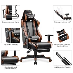 GTRACING Gaming Chair with Footrest, Ergonomic