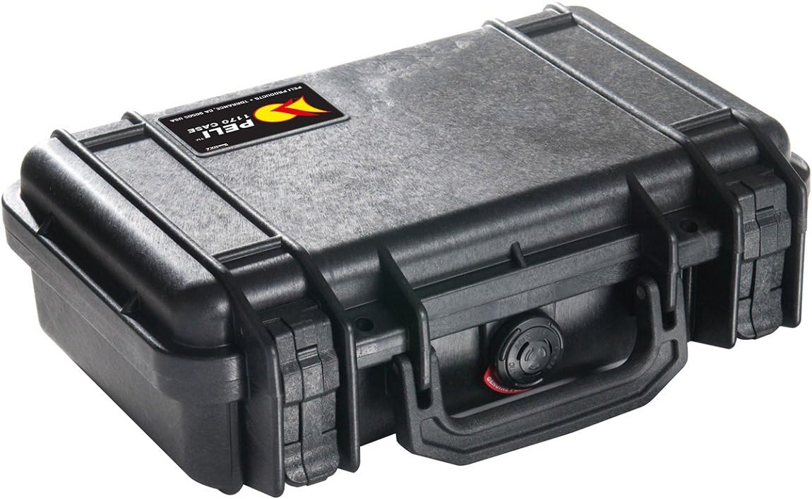 PELI 1170 Protective Mirrorless Camera Case, IP67 Watertight and Dustproof, 7L Capacity, Made in US, No Foam, Black