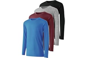 Star Vibe 4 Pack Boys Youth Long Sleeve Dry Fit T-Shirt Moisture Wicking Athletic Round Neck Tees
