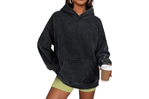 Trendy Queen Oversized Hoodies for Women Teen Girl Winter Sweatshirt Cute Acid Wash Pullover