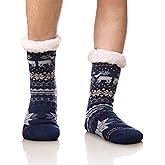 DoSmart Men's Winter Thermal Fleece Lining Knit Slipper Socks Soft Warm Cozy Fuzzy Fluffy Christmas Non Slip Socks
