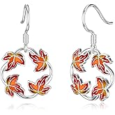 ROMANTIC WORK Sunflower/Spike/Paw Print/Highland Cow/Platypus/Octopus/Ballerina/Alien Earrings 925 Sterling Silver Moonstone Crystal Dangle Earrings Birthday Jewelry Gifts for Women Wife