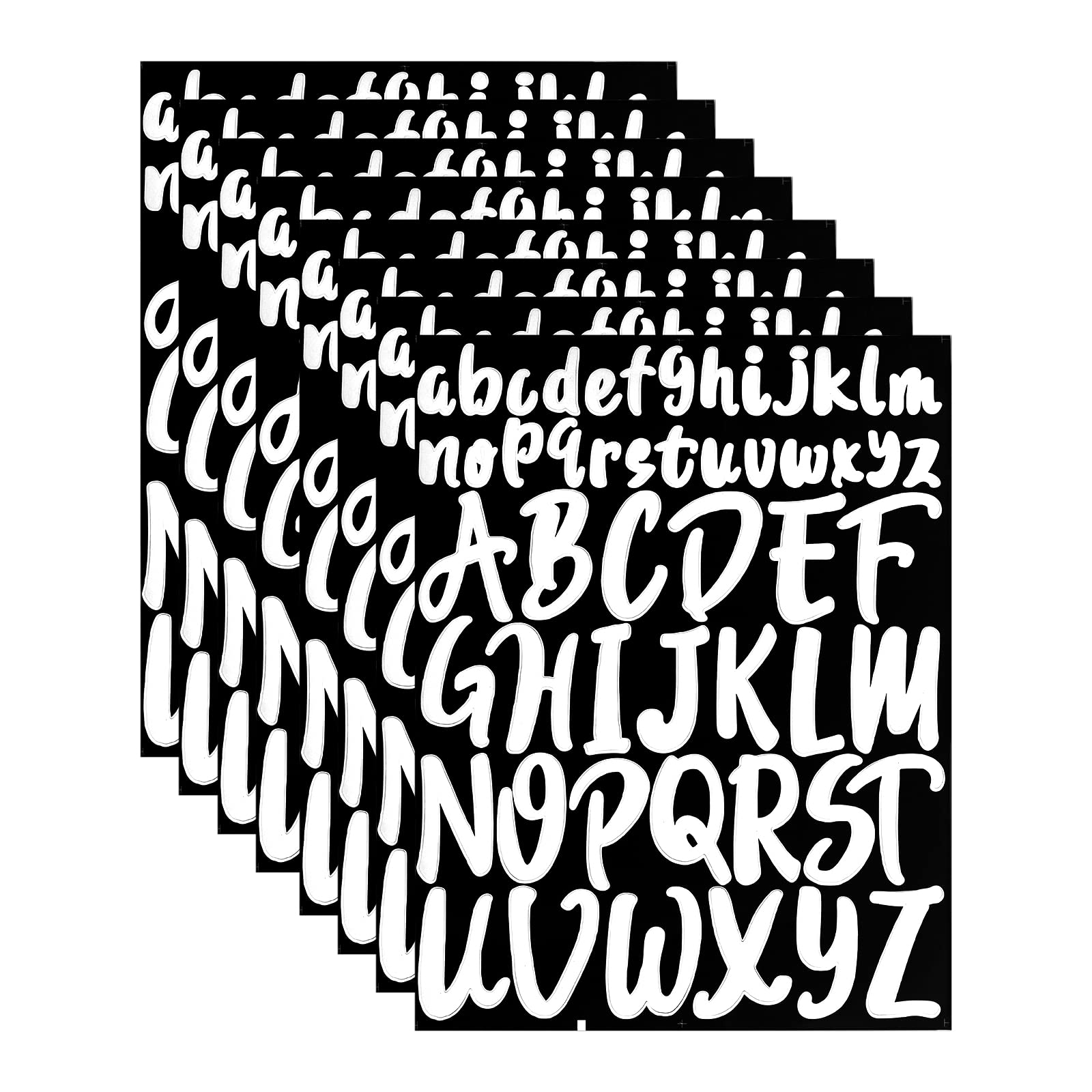 Photo 1 of 8pcs Vinyl Letters Stickers, 1 inch 2 inch Capital Alphabet Stickers Self Adhesive Letters Sticks for Crafts Outdoor Signs Poster Mailbox Windows and Car (White)