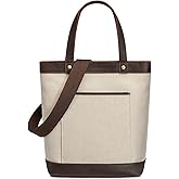 S-ZONE Canvas Leather Tote Bag for Women Designer Crossbody Handbag Satchel Shoulder Purses Top Handle Handbag