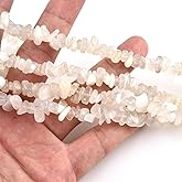 32 Inches 5-8mm Natural Moonstone Chip Gemstones Free Form Tumbled Semi Precious Irregular Strand Drilled Stone Beads for Jewelry Making