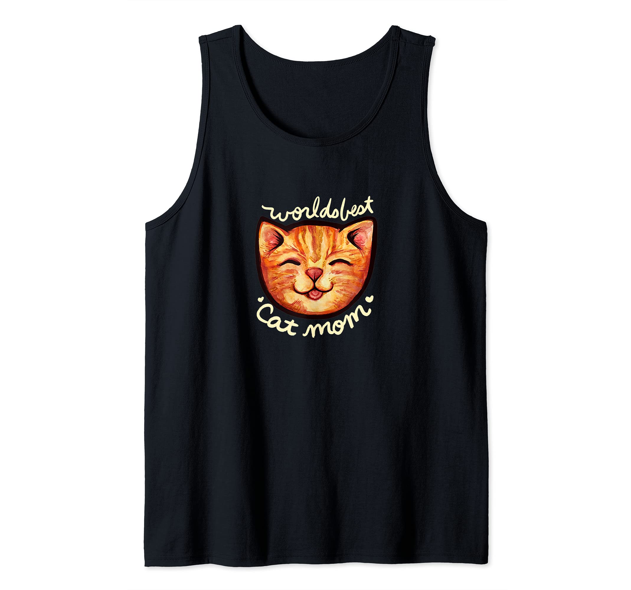 Happy Orange Tabby Cat Mom Tank Top