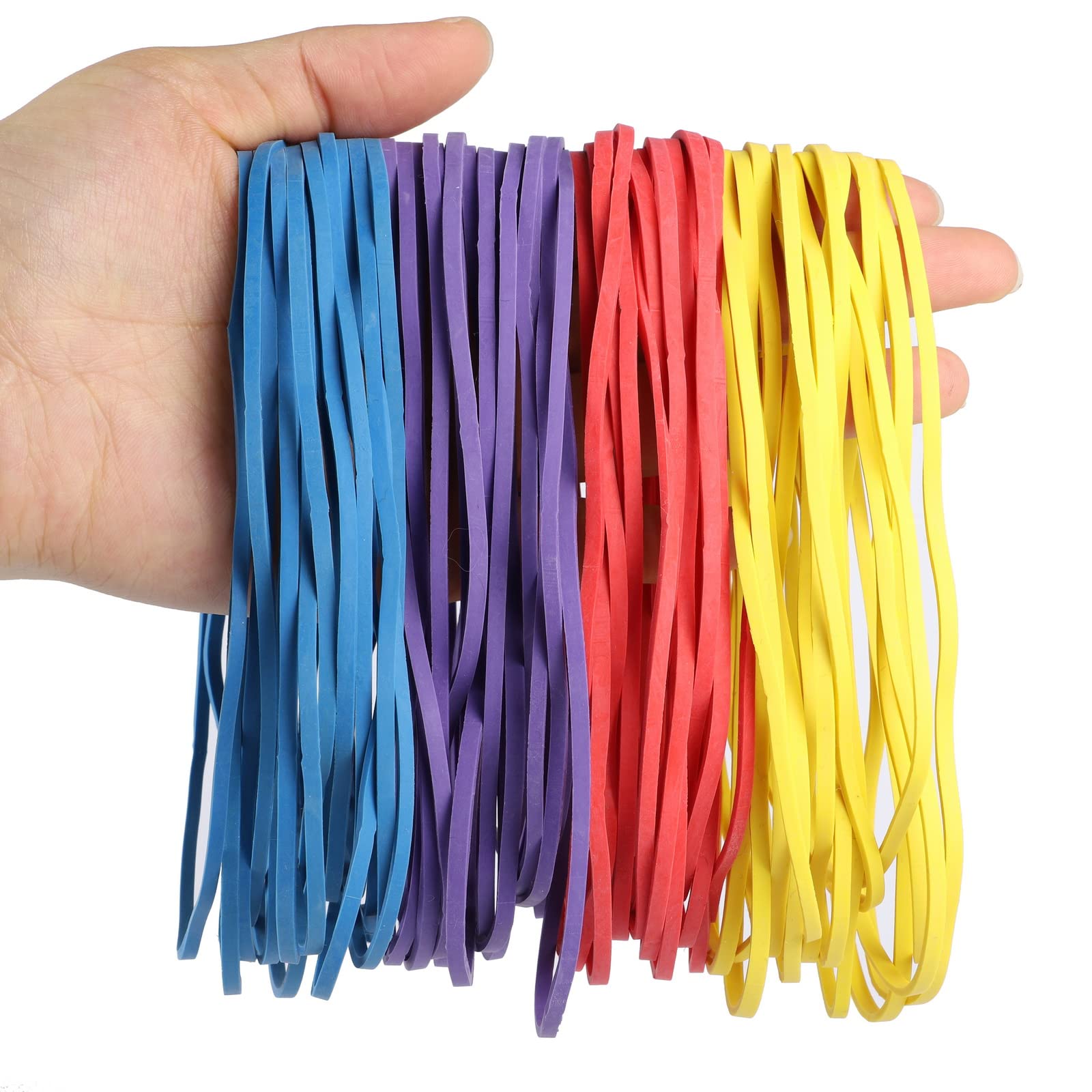 Hemiks 60 Pcs Large Elastic Bands, Colored Rubber Bands Sturdy Thick Elastic Rubber Band for Office Home Bank School Supplies Crafts DIY