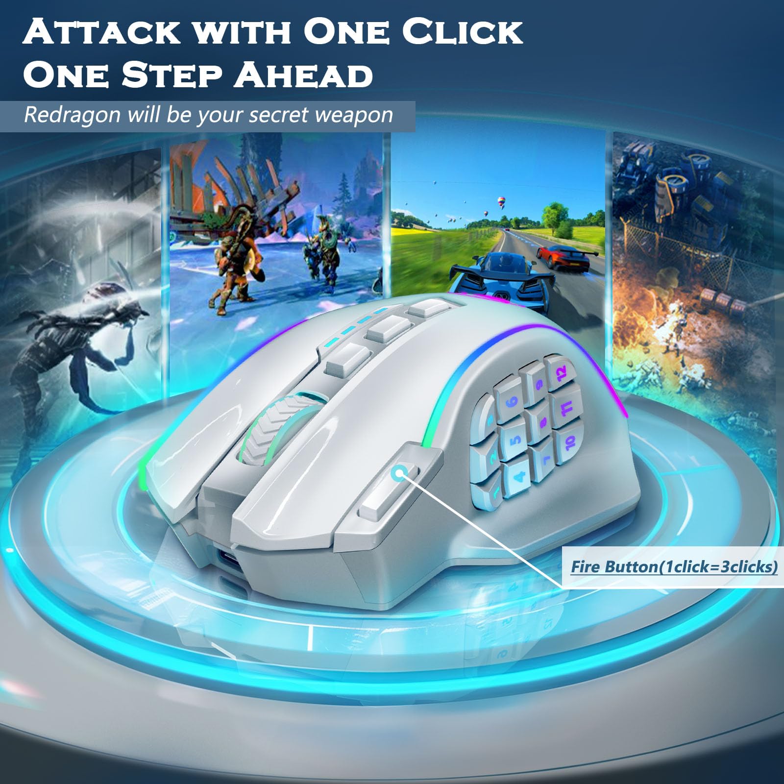 Mua Redragon Wireless Gaming Mouse, MMO Gaming Mouse UP 16,000 DPI, 16 ...