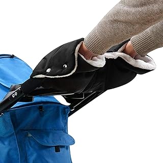 Amzkoi Kinderwagen HandwäRmer, Baby Stroller Kinderwagenhandschuhe Für Winter, Wasserdicht Winddicht Kinderwagen Handmuff, Handschuhe Kinderwagen Schwarz