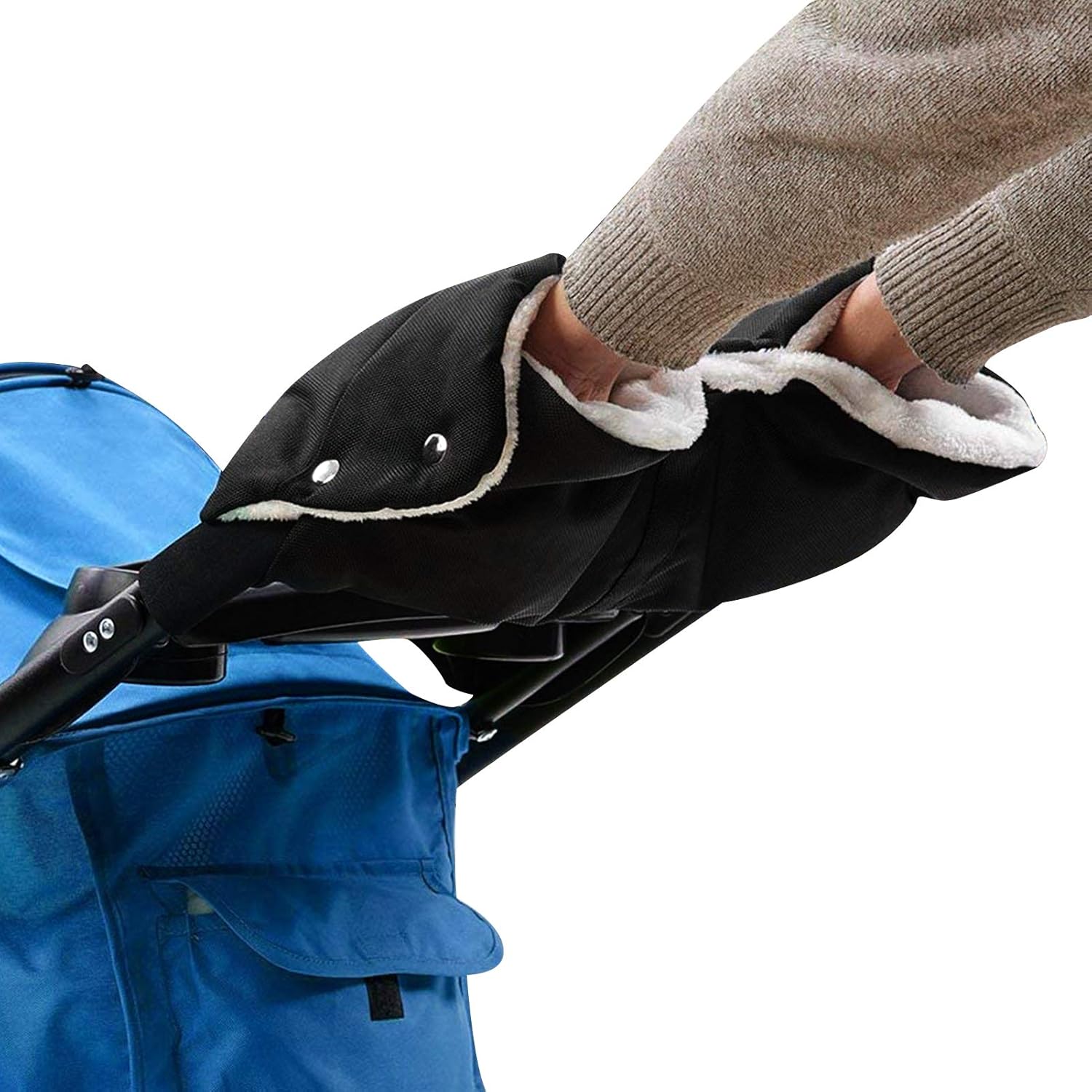 Amzkoi Kinderwagen HandwäRmer, Baby Stroller Kinderwagenhandschuhe Für Winter, Wasserdicht Winddicht Kinderwagen Handmuff, Handschuhe Kinderwagen Schwarz