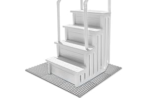 CIEOVO Splicing Swimming Pool Ladder Mat, 35 x 35 Inch Protective Non-Slip Pool Ladder Pad Wear Resistant Protective Ladder Pad for Above Ground Pools Liners and Stairs (9Pcs, Single 11.7 x 11.7 Inch)