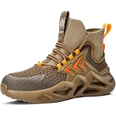 SFSDOUN Steel Toe Shoes for Men Slip-On Welding Work Safety Boots | Puncture Resistant, Impact-Resistant, Rubber Anti-Slip Sole, Fire-Resistant Suede for Welding,Workshop, Factory