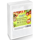 W&Y 100 Single-Ply Vacuum Sealer Bags (8"x12" Quart) – Pre-Separated, Commercial Grade, BPA Free for Food Storage, Sous Vide & Meal Prep – 1 Pack (100 Count)