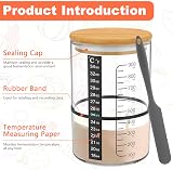 Glass Sourdough Starter Jar Kit 900ml with Wooden Lid Scale Cloth Cover view 3