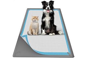 SAKAKI Pee Pad Holder for Dogs Fits Up to 25" x 36" Training Pads Silicone Puppy Pad Holder Tray Non-Slip Dog Pad Holder with Powerful Magnetic Lock Potty Pad Holder for Home Floor Protection