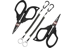 Pullther fishing Fishing Scissors and Fishing Pliers Braided Line,Hook Remover,Saltwater Pliers Line Cutter,Fishing Gear,Tools Set for Freshwater and Saltwater Use.