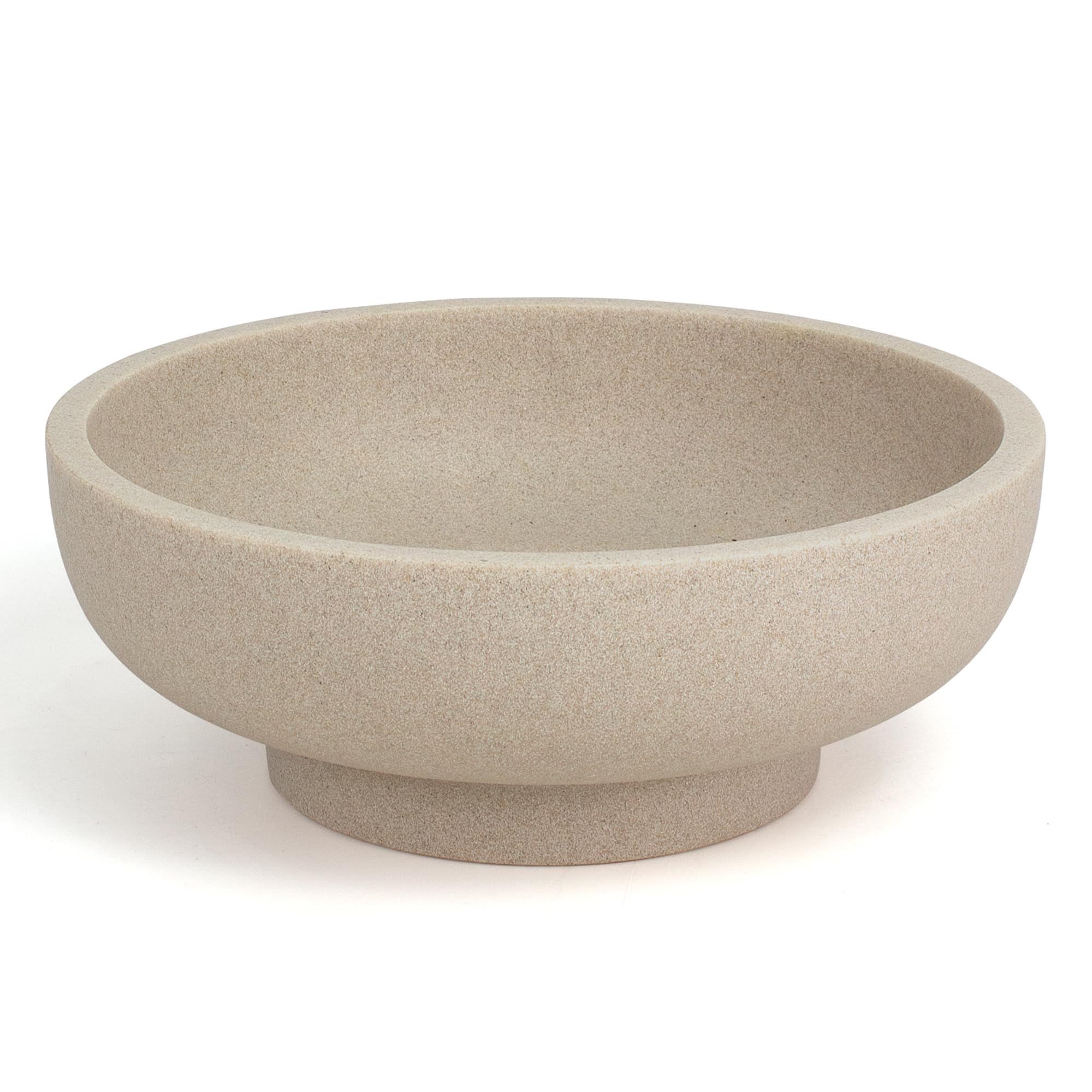 Photo 1 of YMXYJM Large Decorative Bowl, Modern Handicraft Resin Bowls for Home Decor, Decorative Fruit Bowl for Kitchen Counter, Stylish Key Bowl for Entry Table, Artificial Stone Resin Beige