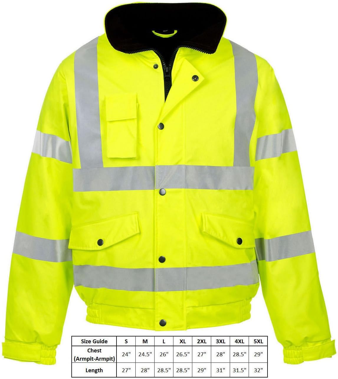 KaptonHi Viz High Vis Visibility Bomber Jacket Work Coat Security Jacket Waterproof