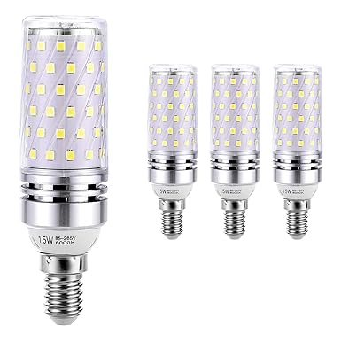 Hzsane E14 LED Mais Leuchtmittel 15W, Entspricht 120W Glühbirnen, 6000K Tageslicht Weiß Kandelaber E14 Leuchtmittel, 1500lm, 
