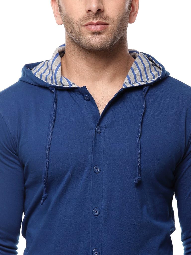 gritstones indigo full sleeve hooded t shirt gsfshd1289ind