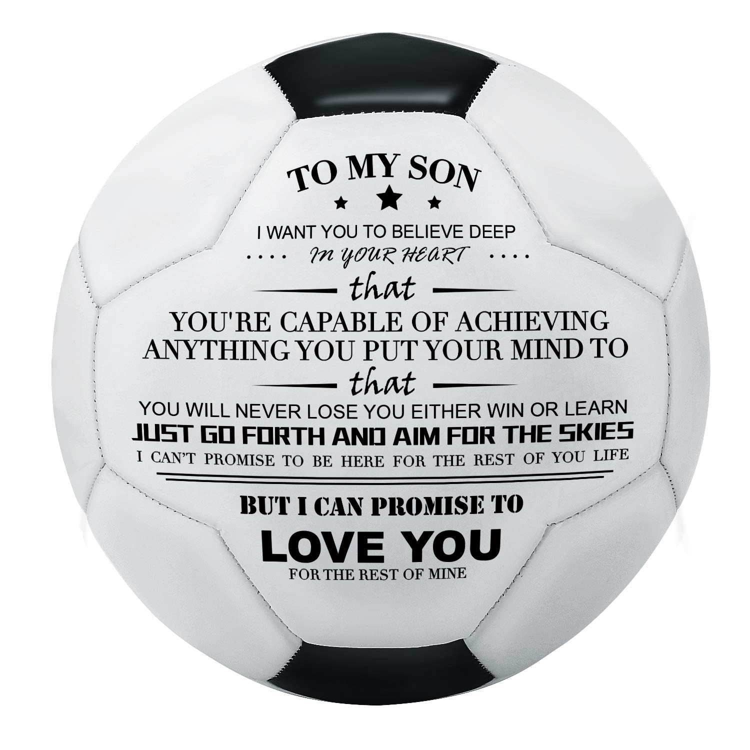 Kenon Printed Soccer Ball/Football Toy To Your Son - Anniversary Birthday Wedding Graduation Gifts - Perfect for Outdoor & Indoor Match or Game (For son)