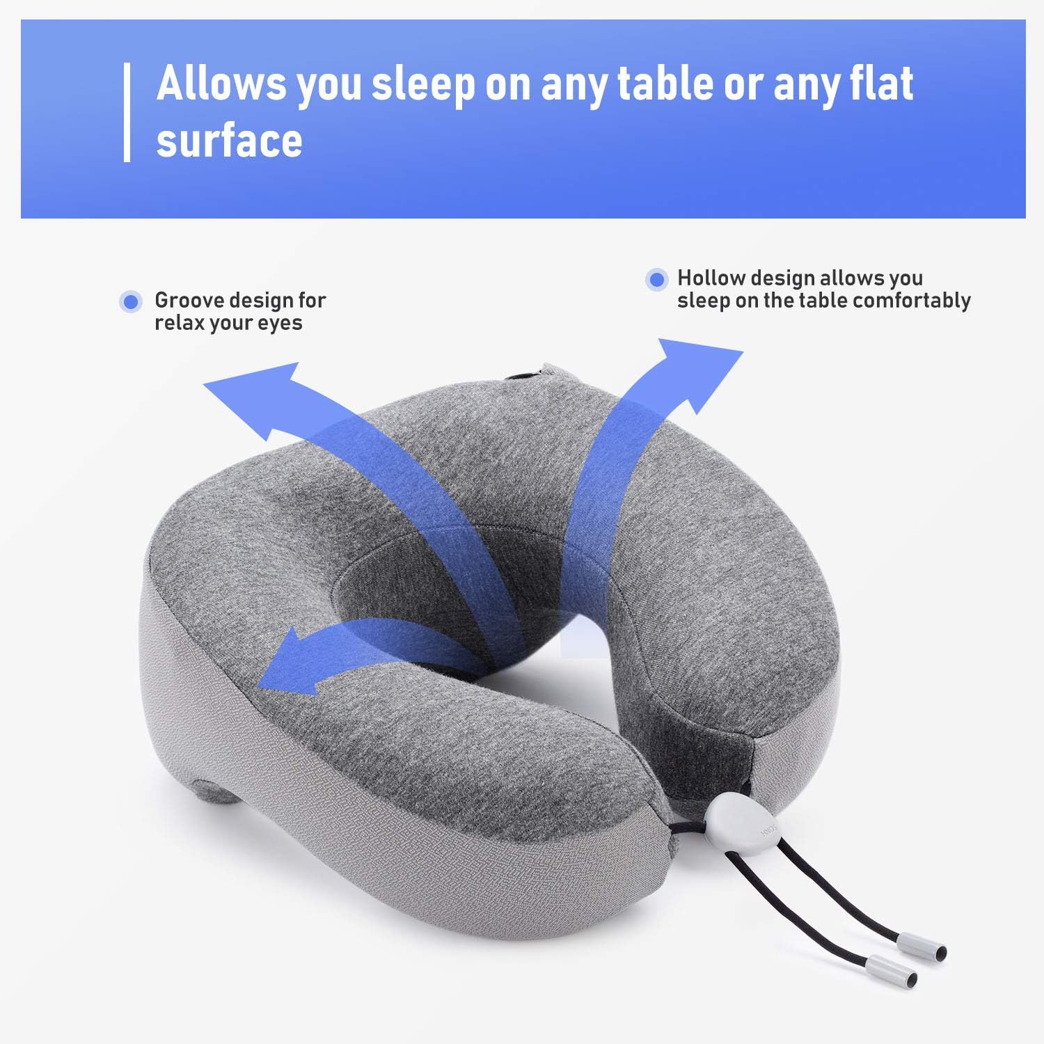 Phixnozar Memory Foam Travel Pillow –Neck Pillow, Ideal for Airplane Travel – Comfortable and Lightweight – Improved Support Design – Machine Washable Cover – Must-Have Travel Accessories: Home & Kitchen