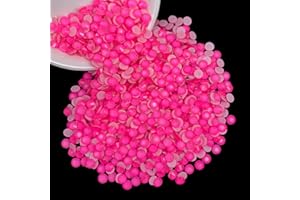 CLEKSPOYE Hotfix Rhinestones for Bedazzling,Glass Gems Hot Fix Crystal Neon Rhinestones for Clothes,Diamonds for Crafts,Shoes,Pink Neon,SS10,2880pcs