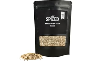 RHYTHM AROMATICS SPICED Whole Coriander Seeds, 6oz of Gourmet Coriander Seeds in Resealable Bag for Curry, Rubs, Salads and Crunchy Garnishes