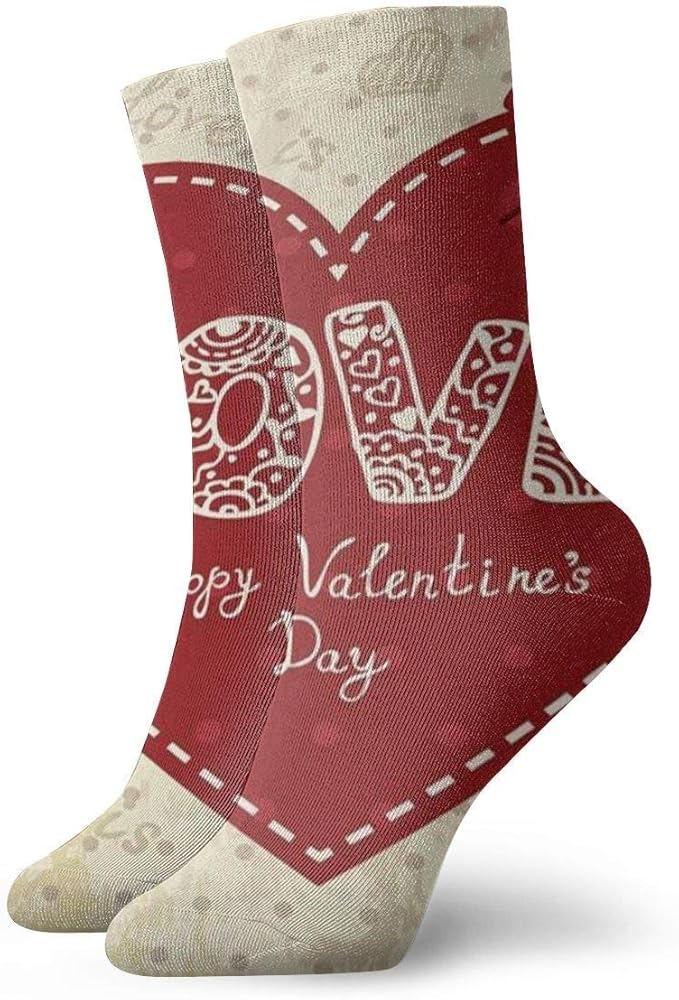 Unisex Crew Socks Valentine'S Day Love Heart Athletic Casual Sock
