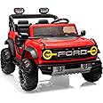First Ride On Ford Bronco 24V Ride on Toys for Boys & Girls, 2 Seater Kids Electric Car with Remote Control, Kids Ride on Truck with 4 Wheels Suspension, Led Lights, Safety Belt (24V, Red)