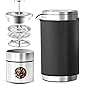 FOSKU French Press Coffee Maker Set, Stainless Steel Camping Coffee Press and Coffee Canister with Travel Tote Bag…