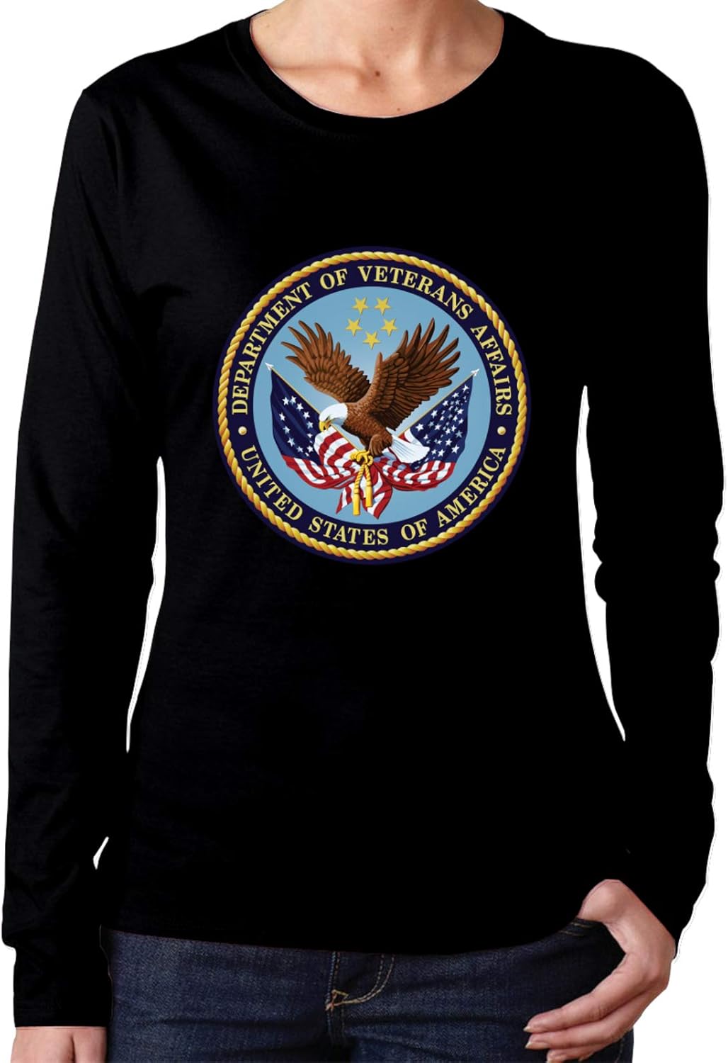YBKTRLOJ Veterans Affairs Logo TShirt Womens Long Sleeve T